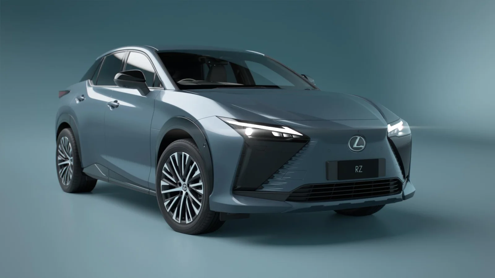 Lexus RZ 500e Premium AWD electric SUV in a luxury setting
