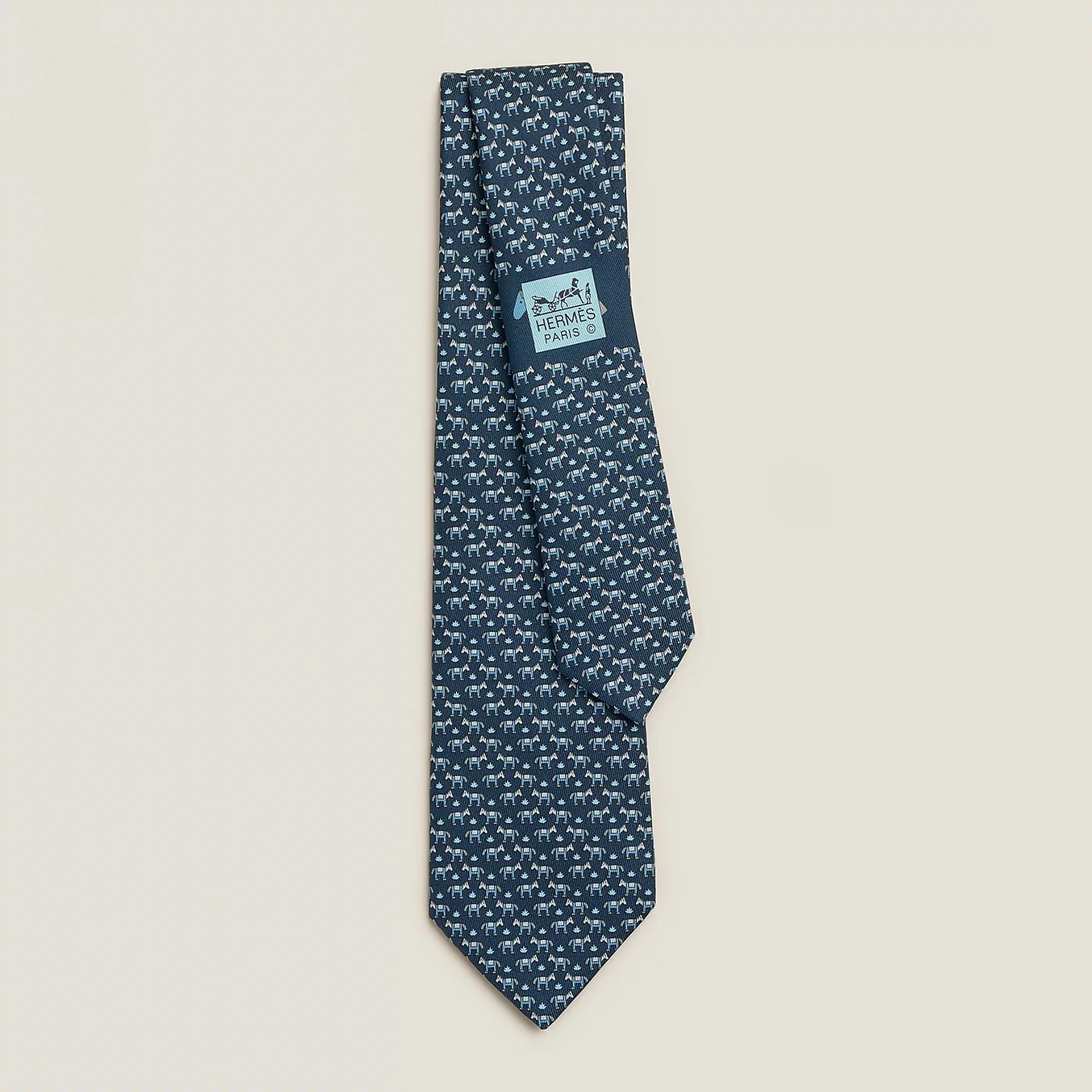 Hermes Faconnee H Silk Tie in sophisticated luxury design