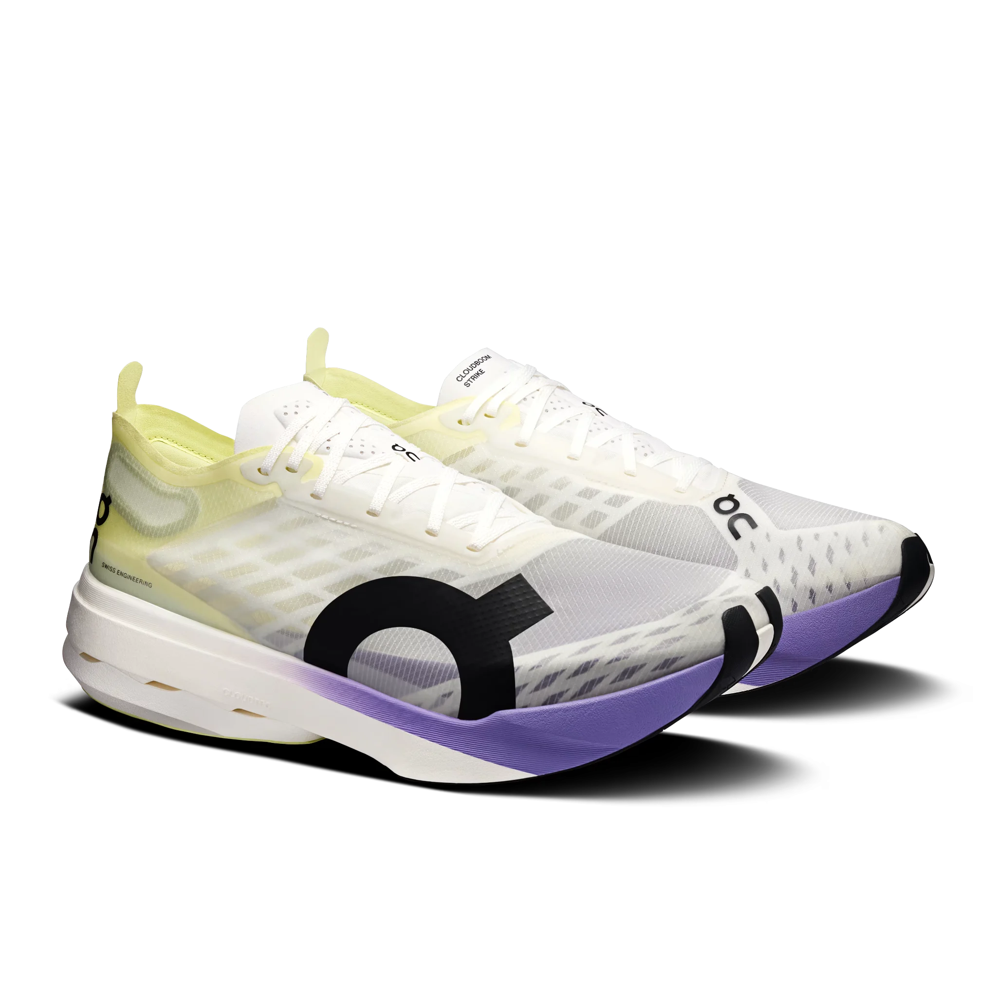 On Cloudboom Strike professional racing shoes in Juniper Limelight