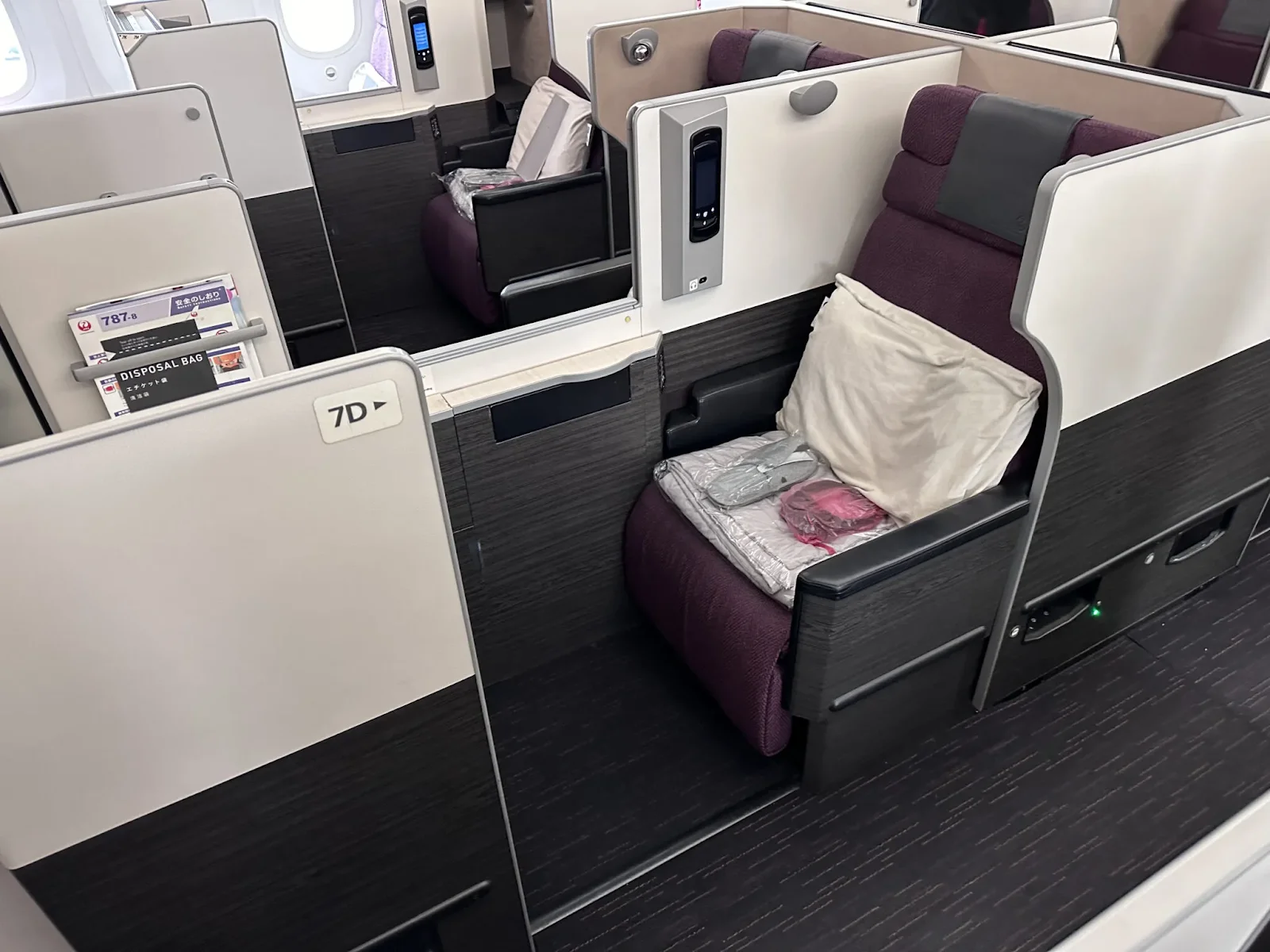 ANA Business Class flat-bed seat for Bangkok to Tokyo route