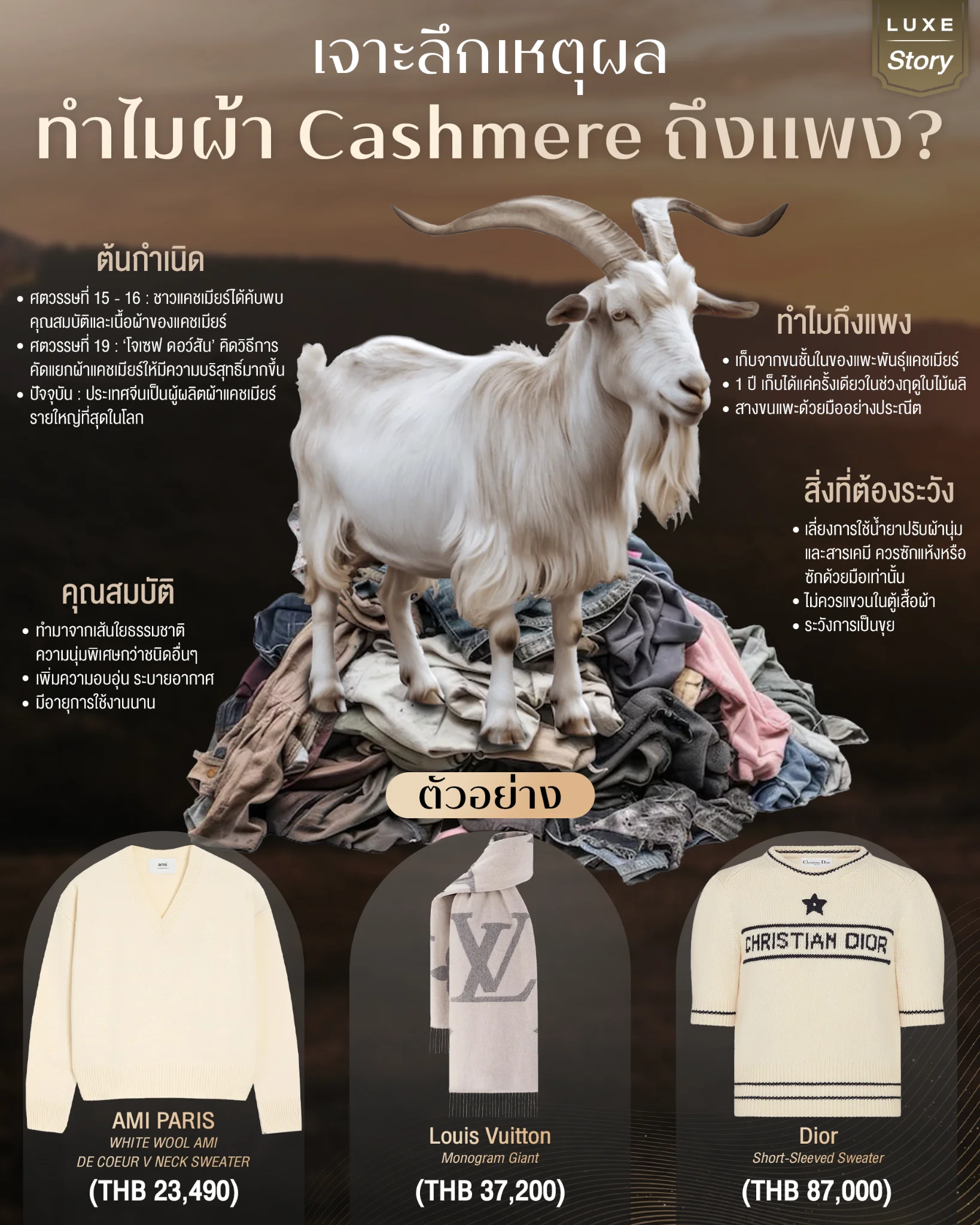 ติดหรูทำไมผ้า Cashmere ถึงแพง
