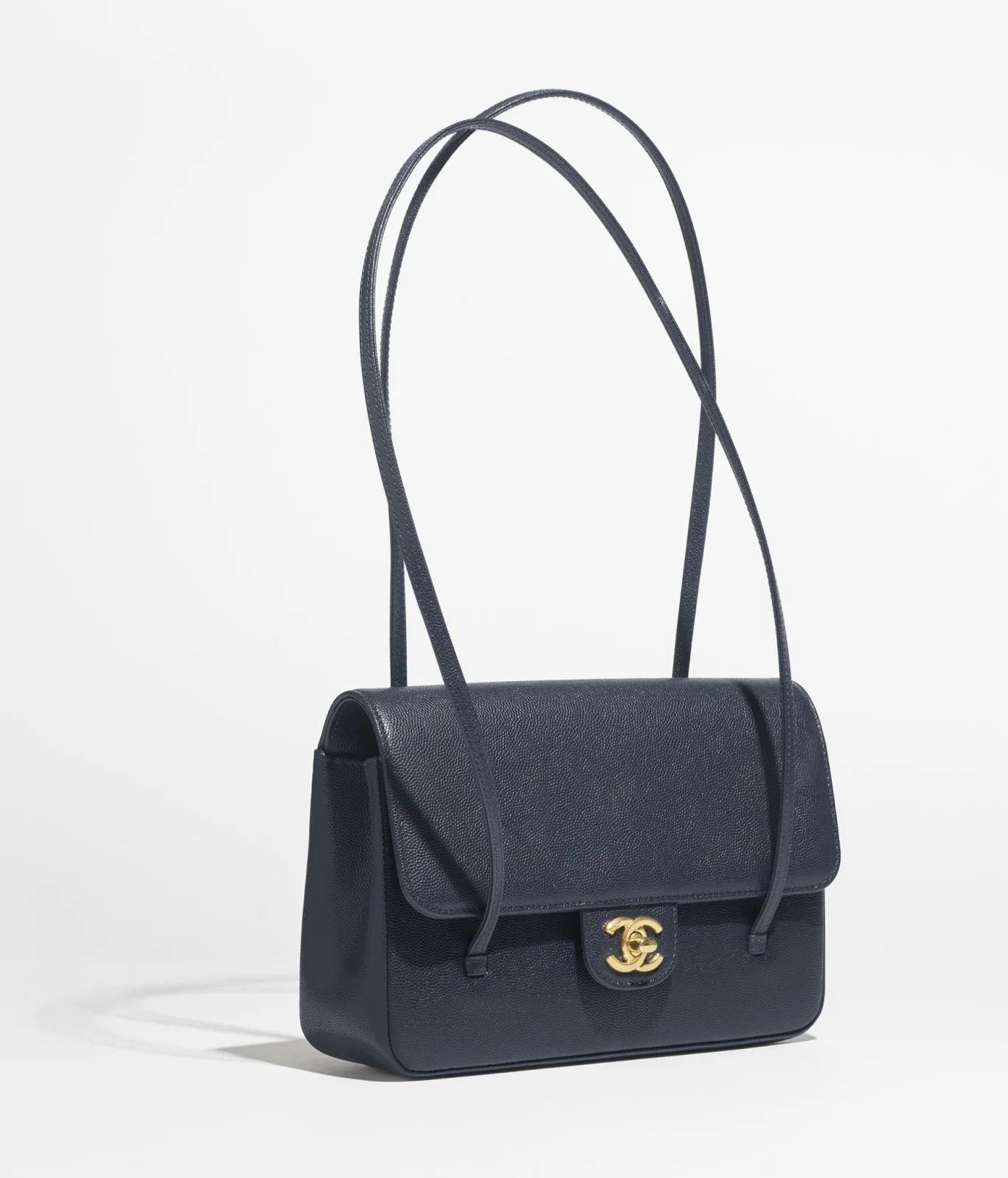 กระเป๋า Chanel Small Flap Bag สี Dark Blue หนัง Calfskin เงางาม