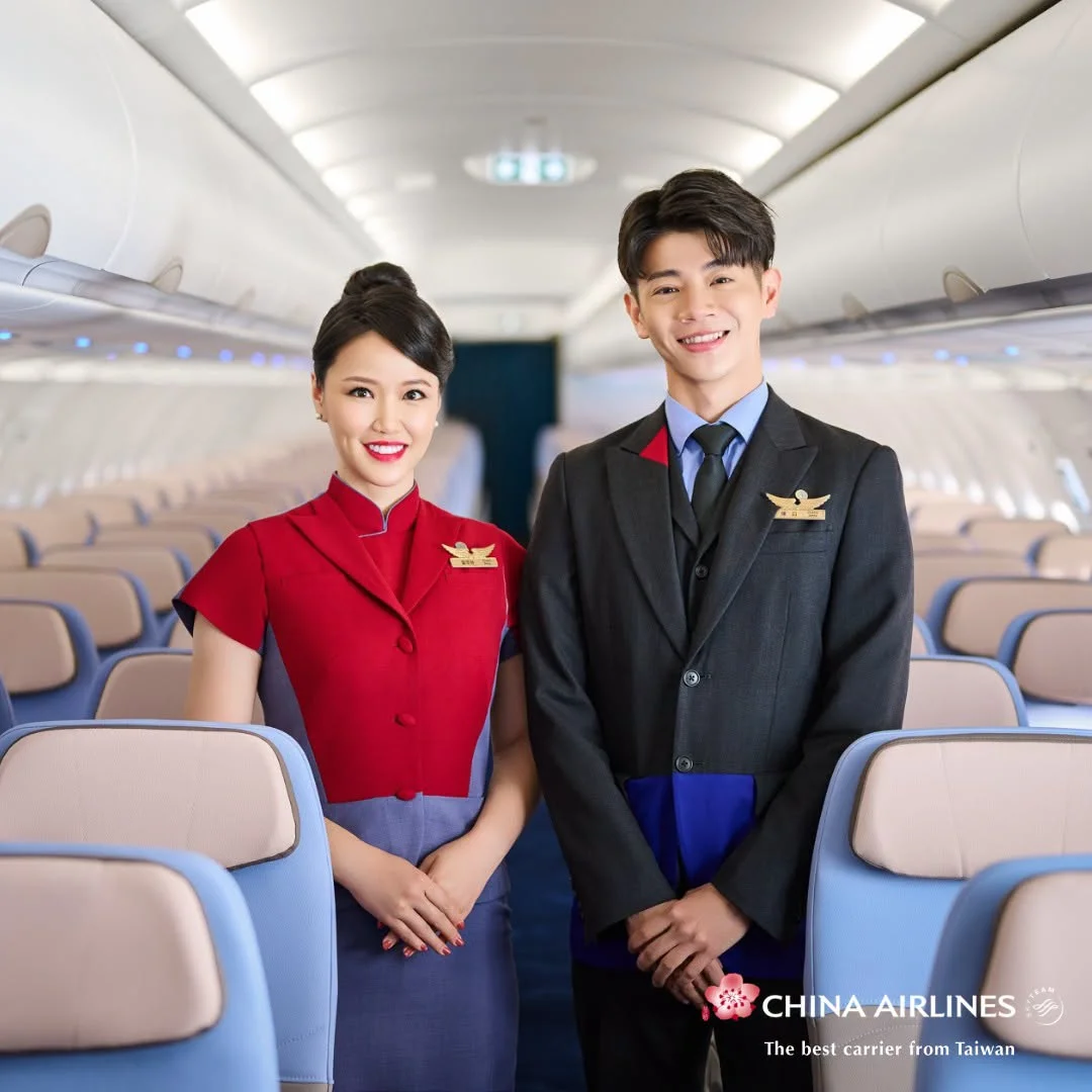 Premium seating showcase for China Airlines flight promotion to US destinations