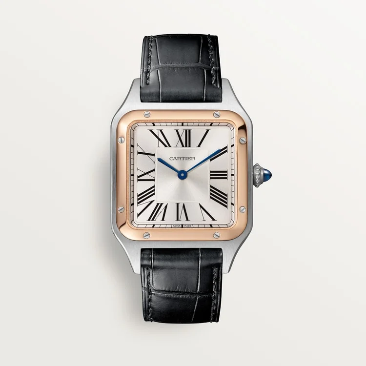 นาฬิกา Cartier Santos-Dumont ขอบ Rose Gold สายหนังจระเข้