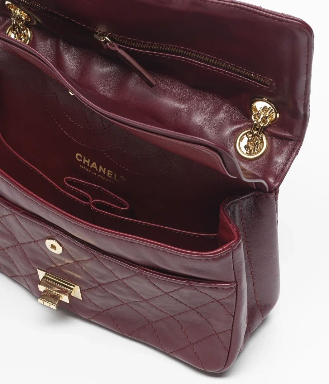 Close-up texture of high-end crinkled leather luxury handbag
