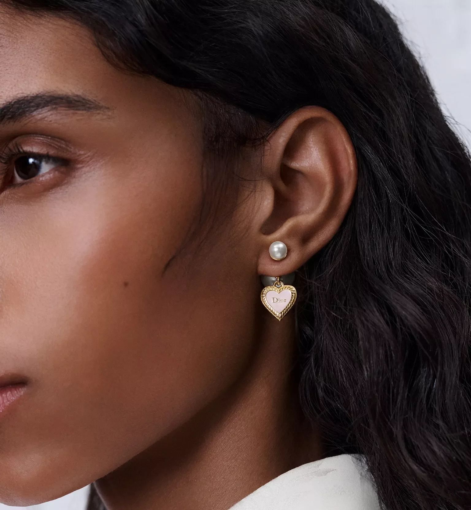 Dior heart earrings crafted for an elegant sweet-girl luxury aesthetic