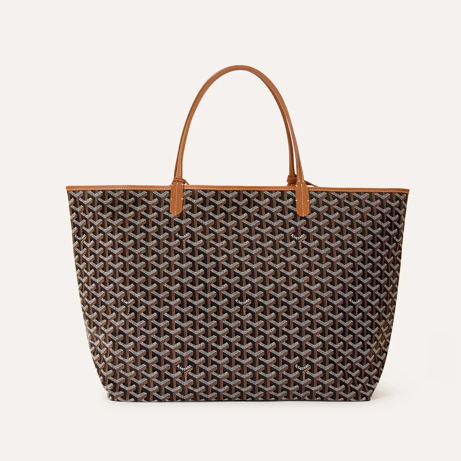 Goyard bag displaying the classic Goyardine monogram pattern