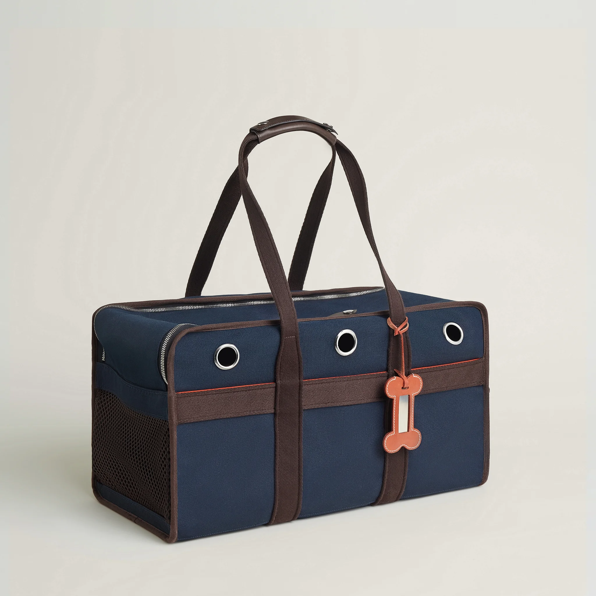 Hermes Carrying Bag for Dogs XL in premium leather and canvas
