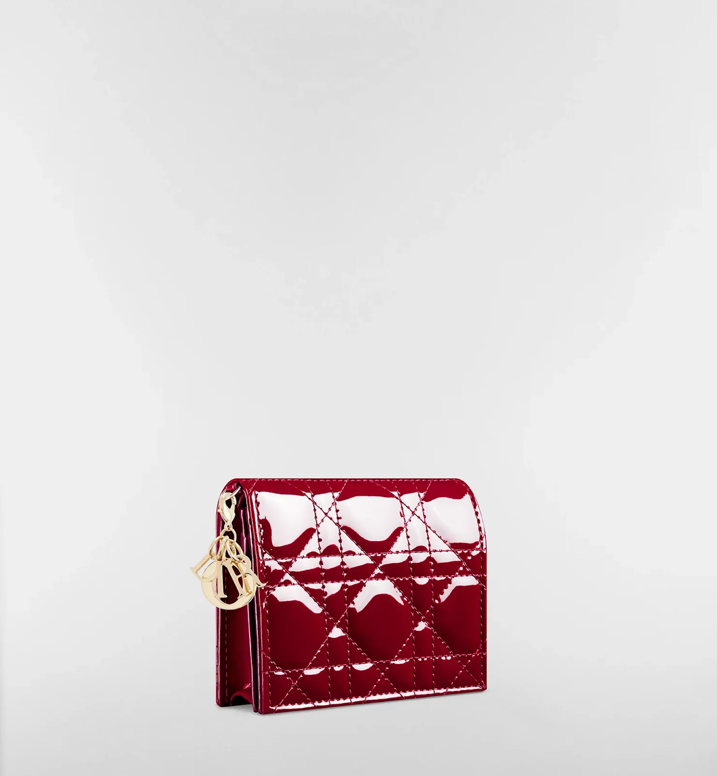 กระเป๋าสตางค์ Dior Mini Lady Dior สีแดงสดใสรับทรัพย์