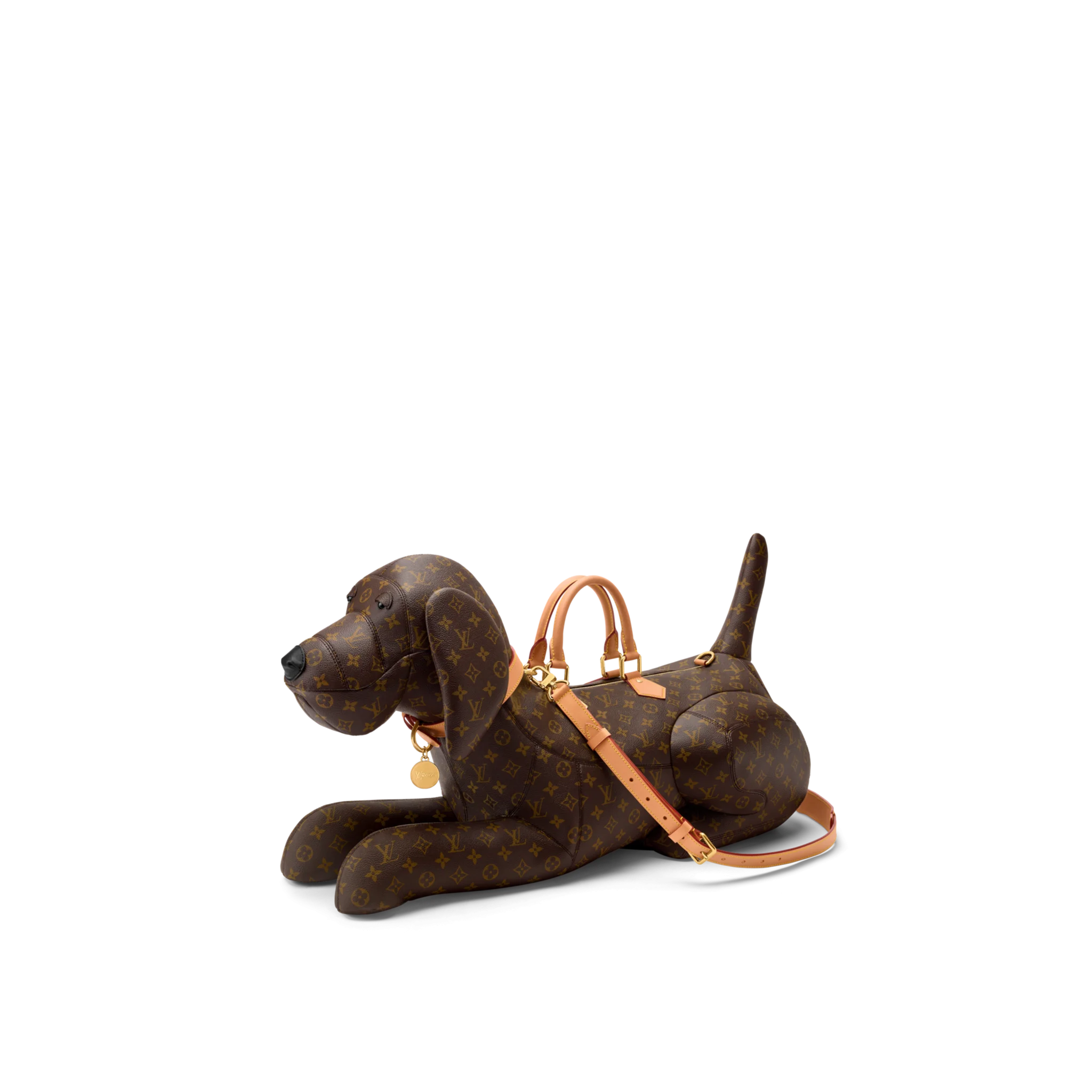 Detailed craftsmanship of the LV Dog Bag&rsquo;s interior and handles