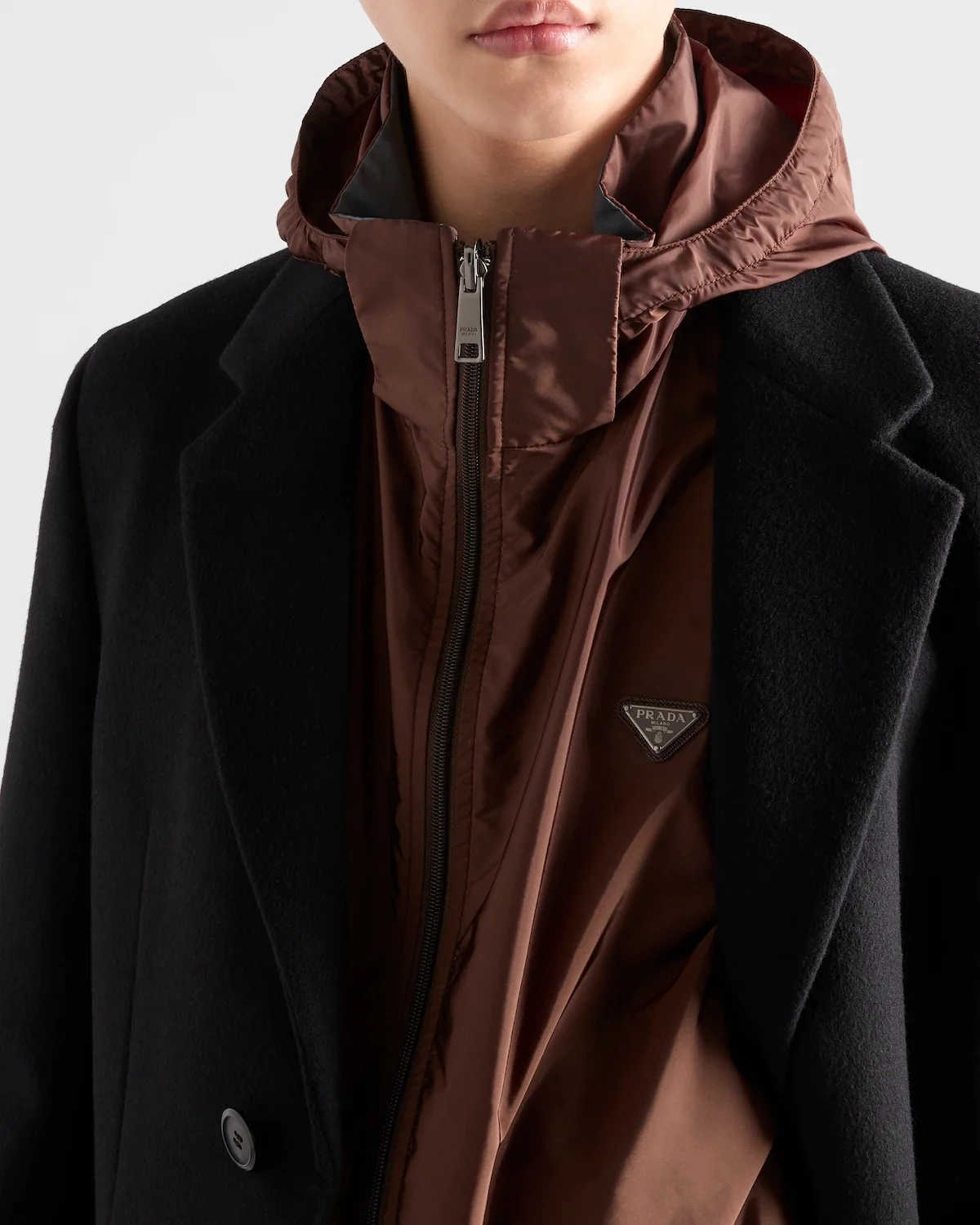 Sporty luxury style Prada Re-Nylon Jacket for rainy days