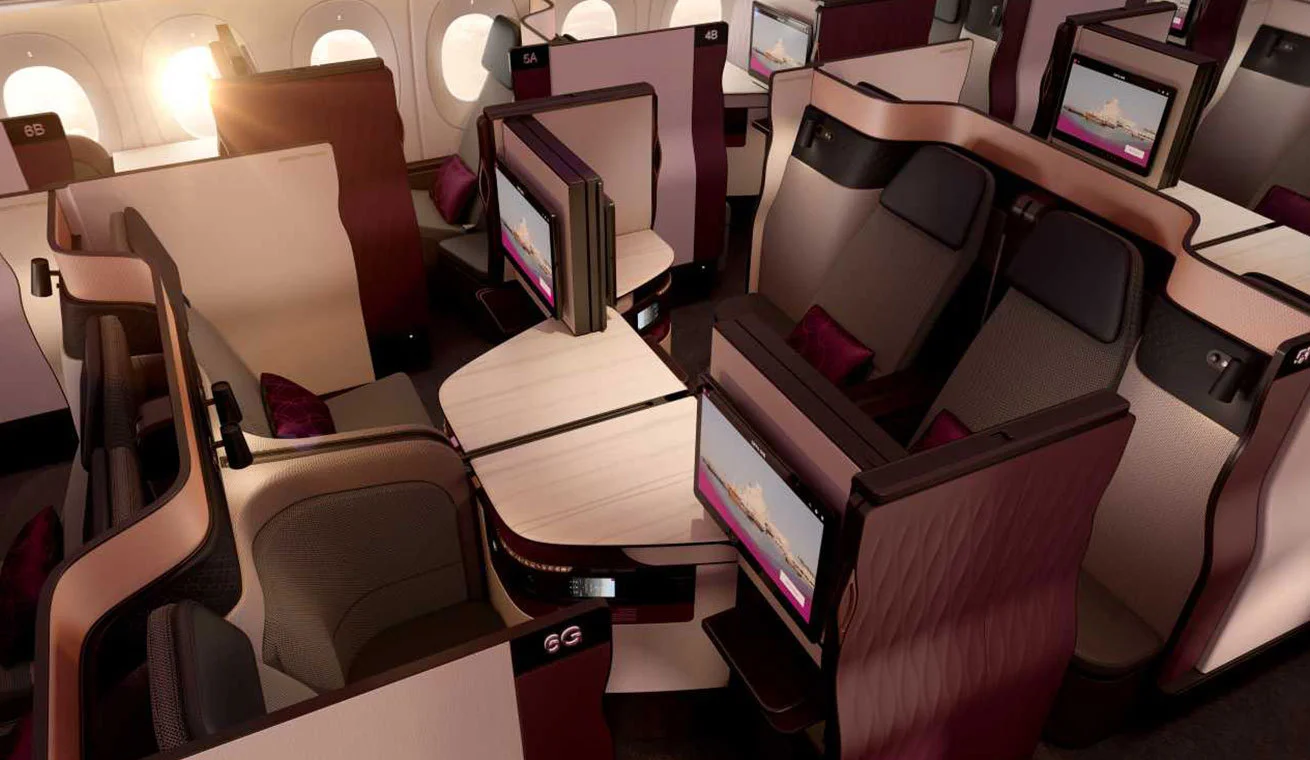สัมผัสความหรูหราของที่นั่ง Qsuite จาก Qatar Airways